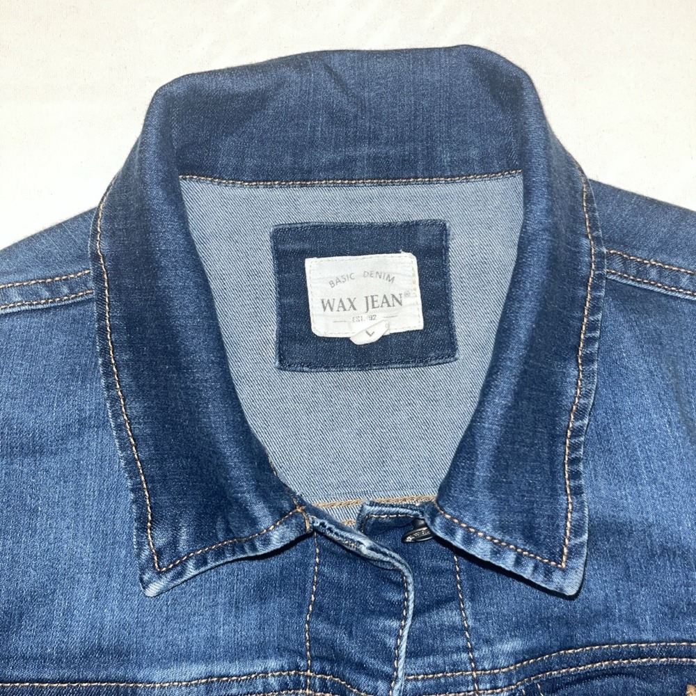 Basic Denim Wax Jeans Jean Jacket Size Large L